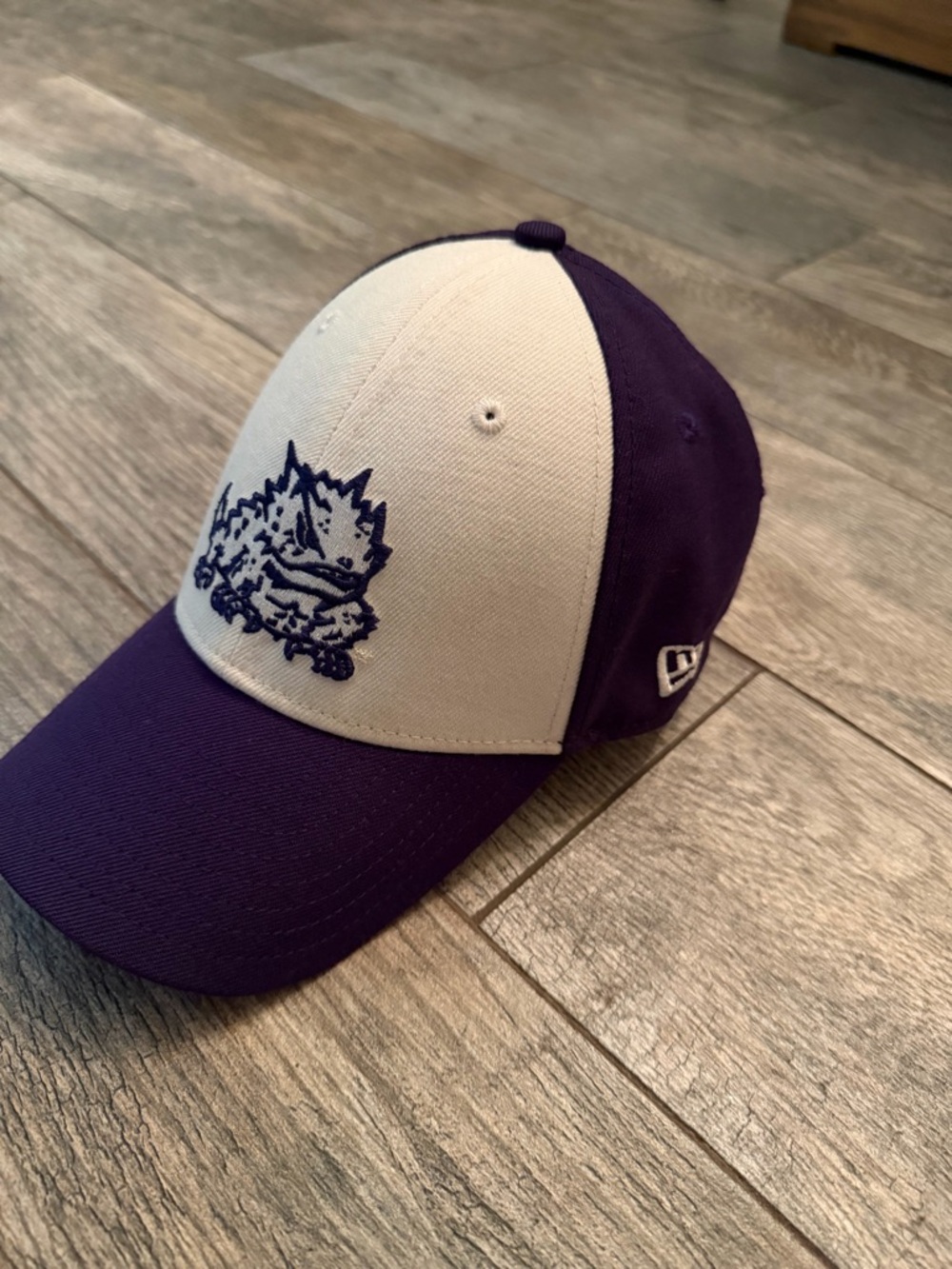 TCU Horn Frogs New Era Two-Tone Purple and White Front Cap with Logo Size 7